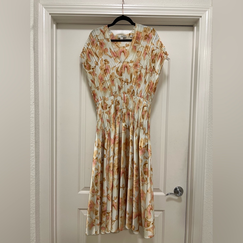 NWT Vince Floral Crushed Cap Sleeve Dress - Picture 5 of 11